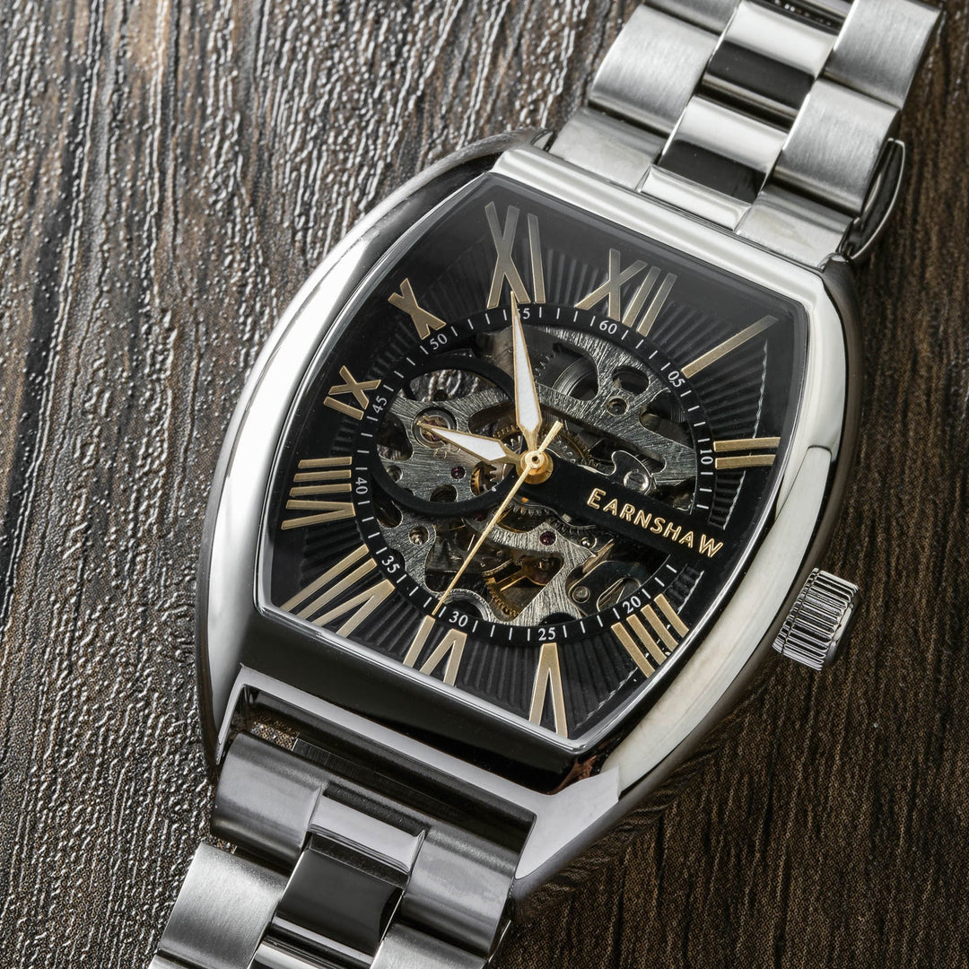Earnshaw Beauchamp Skeleton Automatic Black Gold