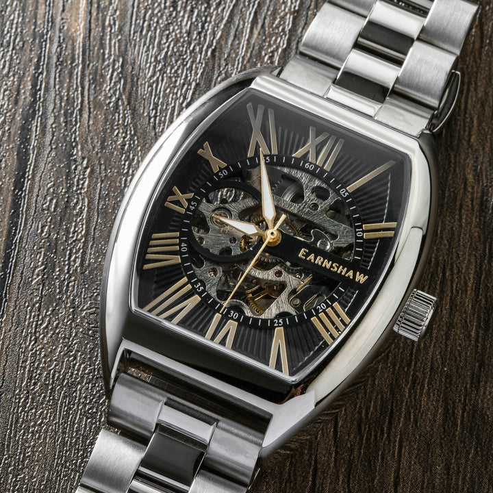 Earnshaw Beauchamp Skeleton Automatic Black Gold