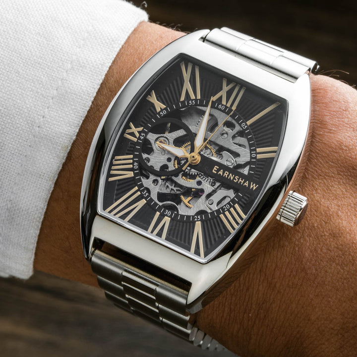 Earnshaw Beauchamp Skeleton Automatic Black Gold