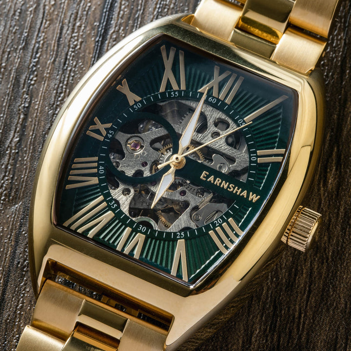Earnshaw Beauchamp Skeleton Automatic Green Gold