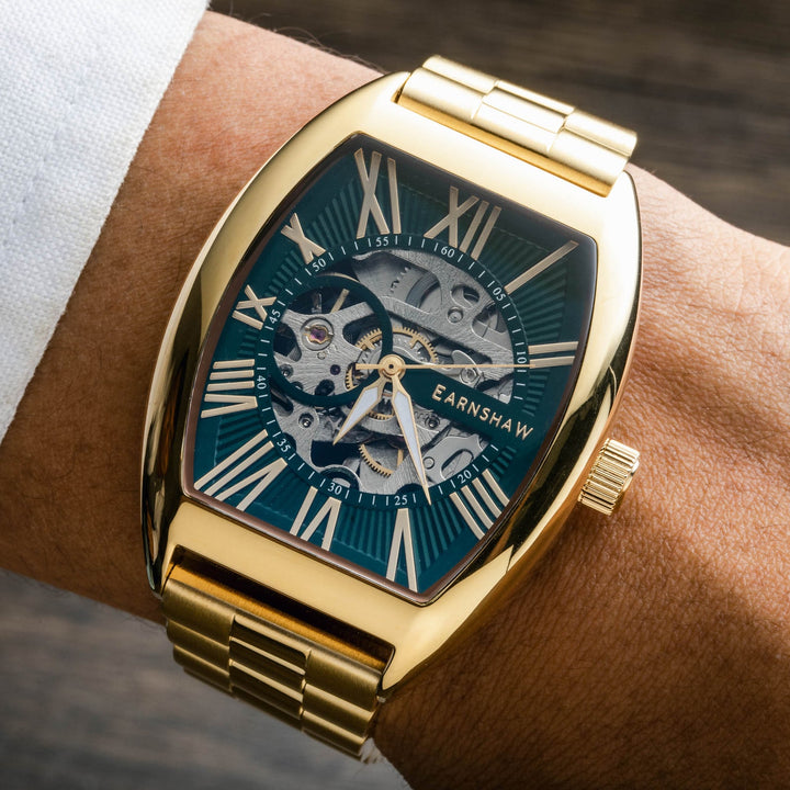 Earnshaw Beauchamp Skeleton Automatic Green Gold