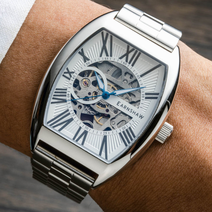Earnshaw Beauchamp Skeleton Automatic White Silver