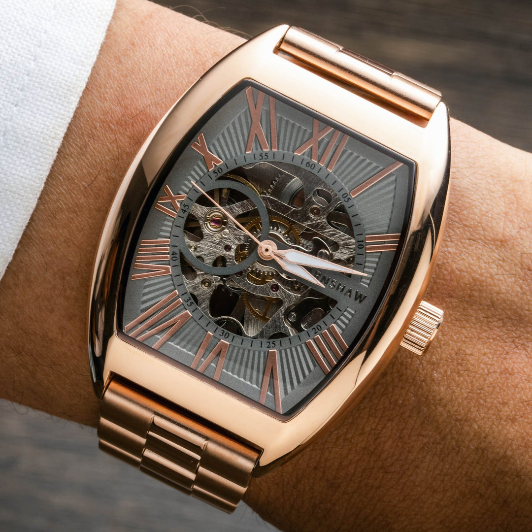 Earnshaw Beauchamp Skeleton Automatic Rose Grey