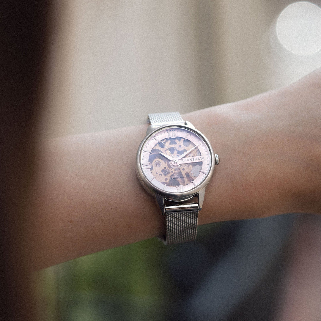 Earnshaw Anning Automatic Skeleton Warm Pink