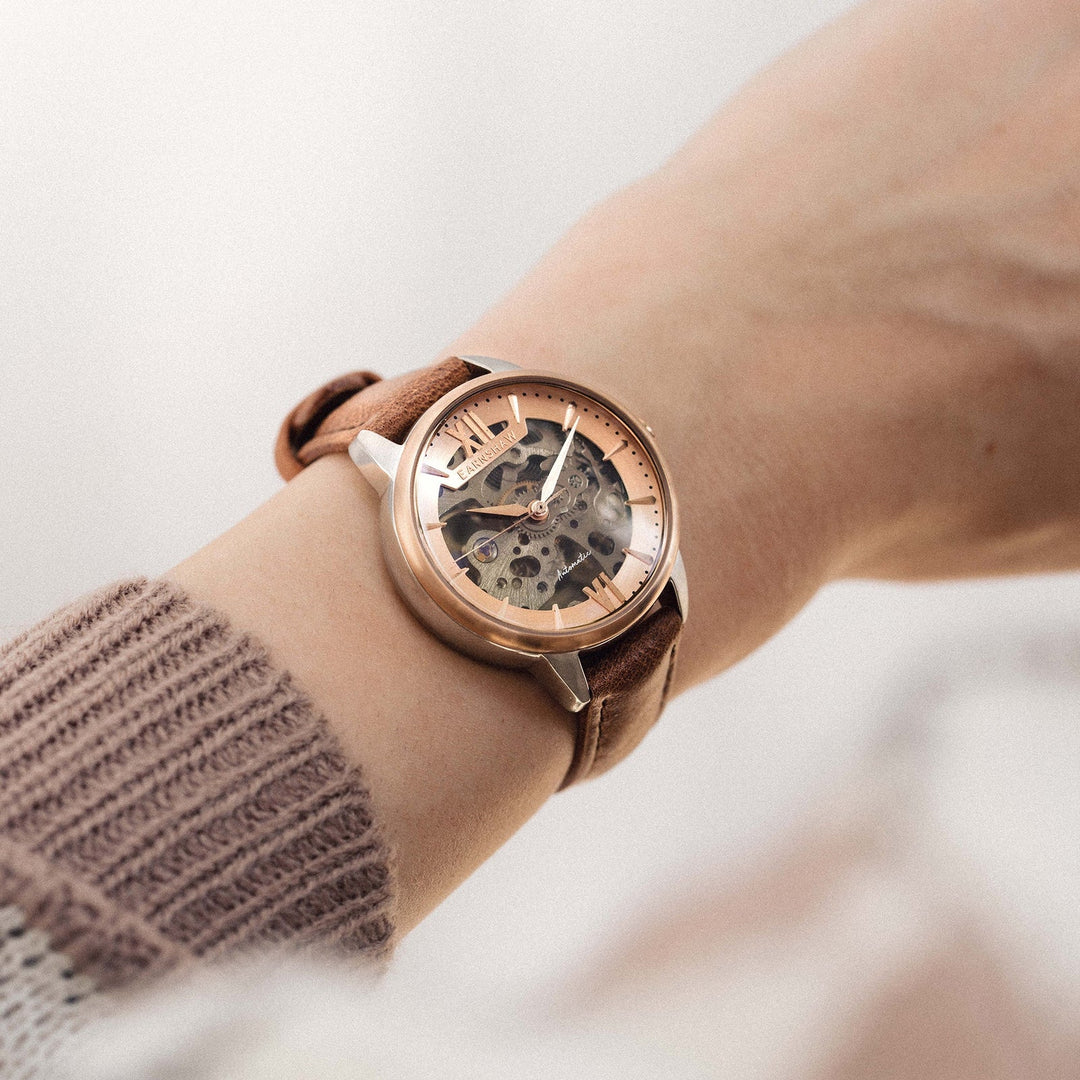 Earnshaw Anning Automatic Skeleton Blushed Oak