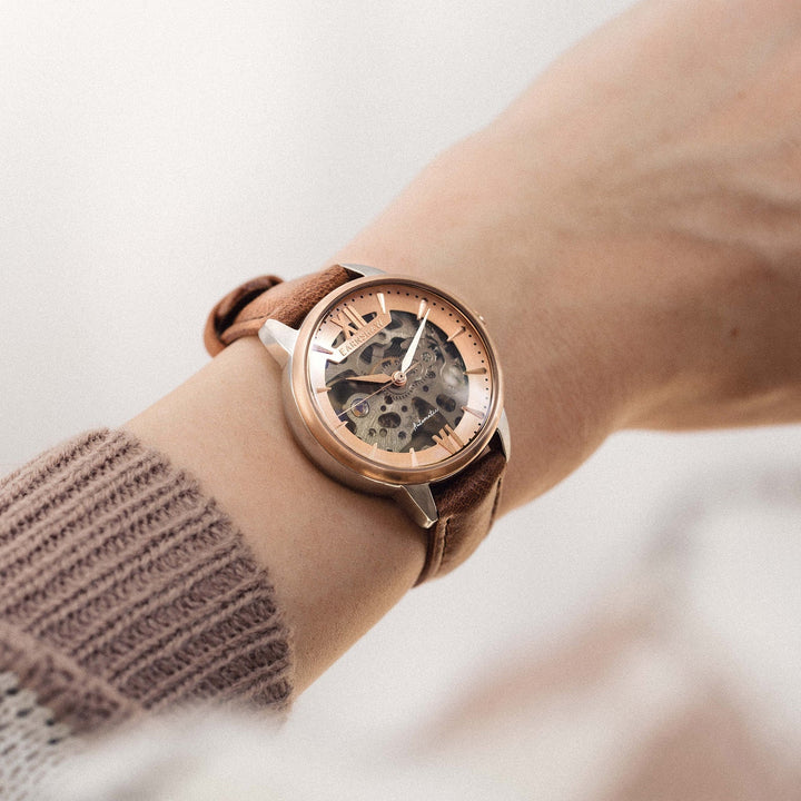 Earnshaw Anning Automatic Skeleton Blushed Oak