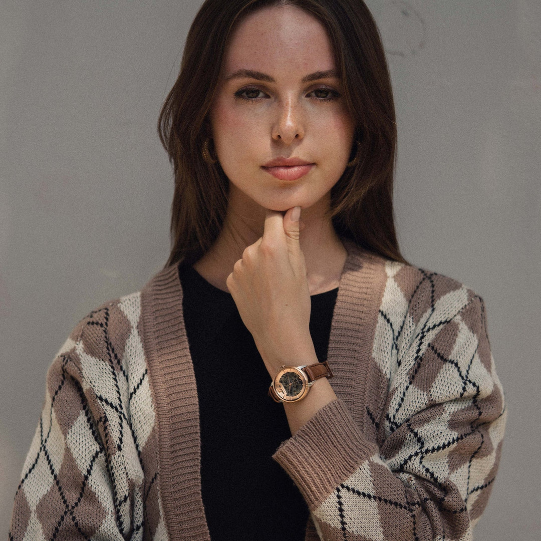 Earnshaw Anning Automatic Skeleton Blushed Oak