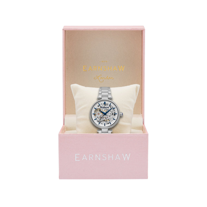 Earnshaw Charlotte Automatic Skeleton Silver