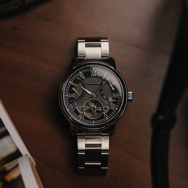 Earnshaw Longcase Double Retrograde Onyx