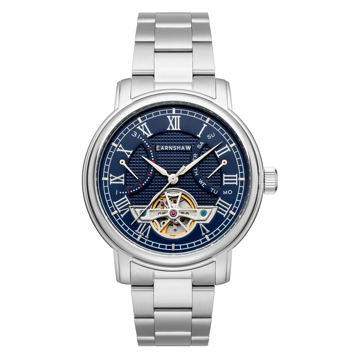 Earnshaw Longcase Double Retrograde Bearer Blue