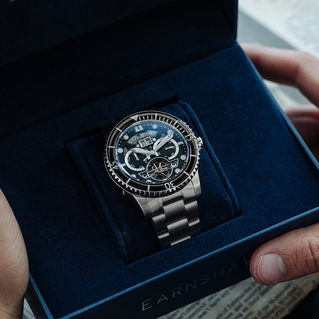 Earnshaw Duncan Grande Date Open Heart Automatic Regal Black