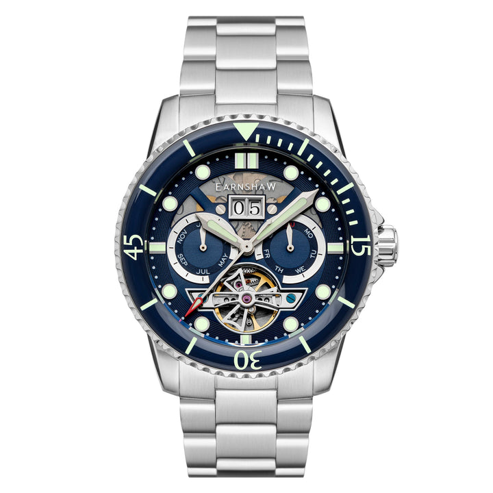 Earnshaw Duncan Grande Date Open Heart Automatic Petrol Blue