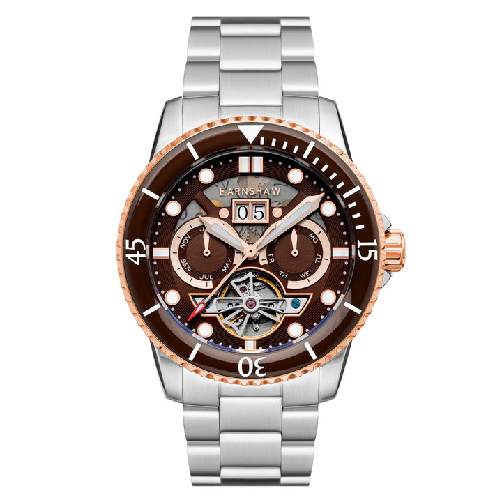 Earnshaw Duncan Grande Date Open Heart Automatic Sunset Brown