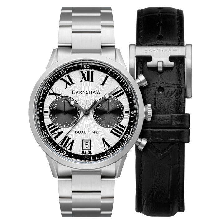 Earnshaw Carlyle Dual Time Multi-Function Panda White