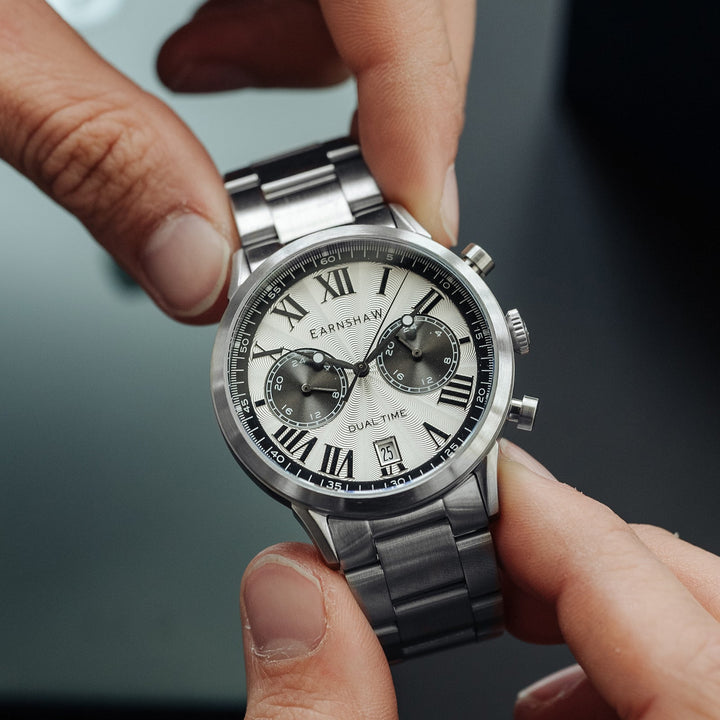 Earnshaw Carlyle Dual Time Multi-Function Panda White