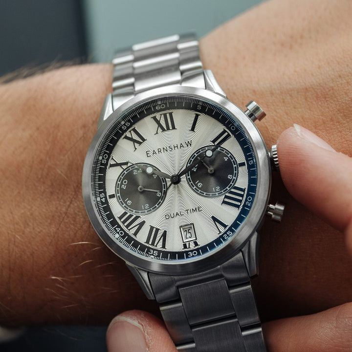 Earnshaw Carlyle Dual Time Multi-Function Panda White