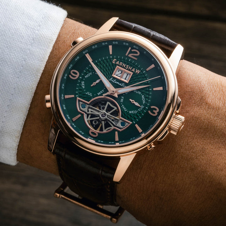 Earnshaw Marylebone Watches Hunter Rose Green