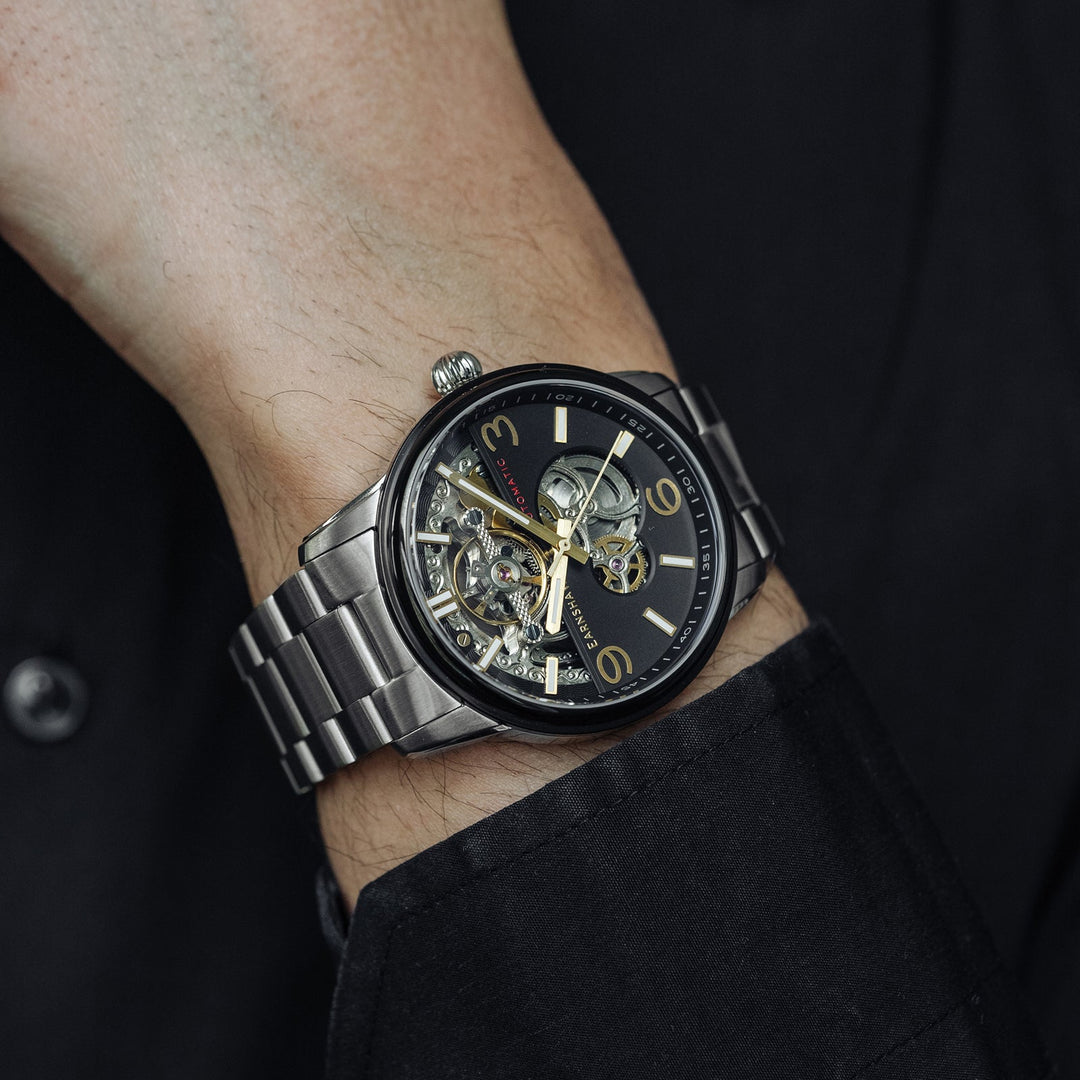 Earnshaw Carlyle Skeleton Automatic Tannery Black