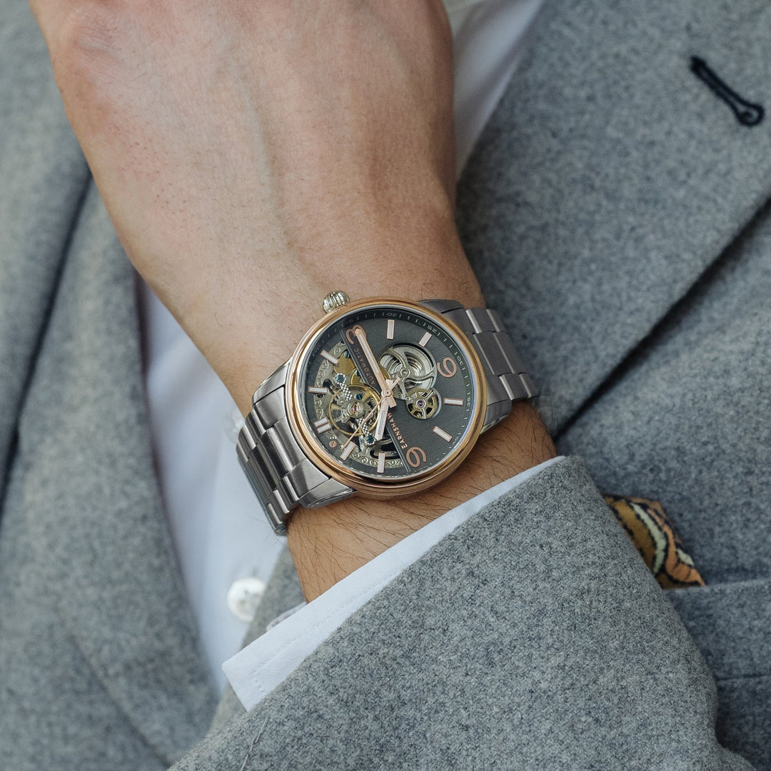 Earnshaw Carlyle Skeleton Automatic Lavender Grey