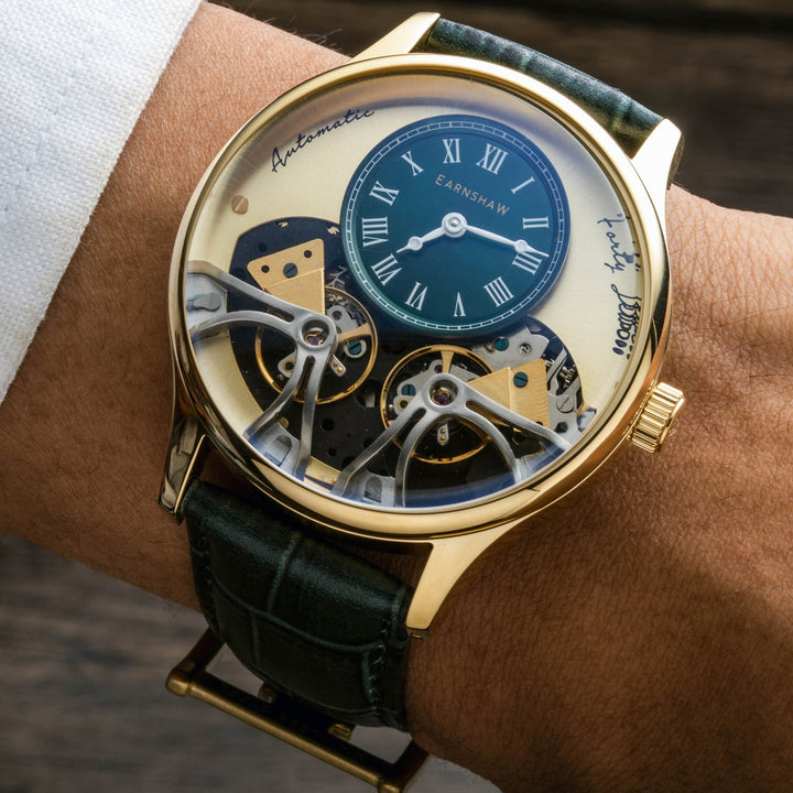 Earnshaw Faraday Double Barrel Automatic Golden Green