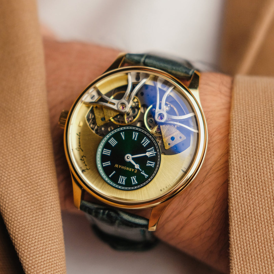 Earnshaw Faraday Double Barrel Automatic Golden Green