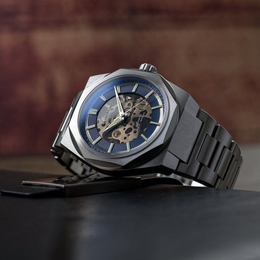 Earnshaw Clark Skeleton Automatic Mist Blue