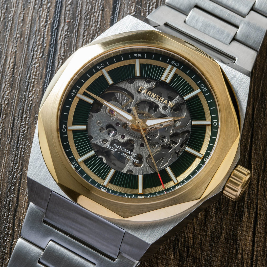 Earnshaw Clark Skeleton Automatic Two Tone Green