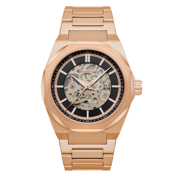 Earnshaw Clark Skeleton Automatic Pink Gold