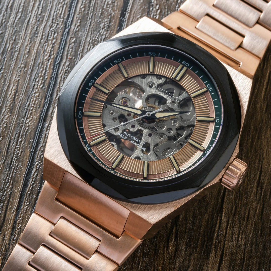 Earnshaw Clark Skeleton Automatic Black Rose