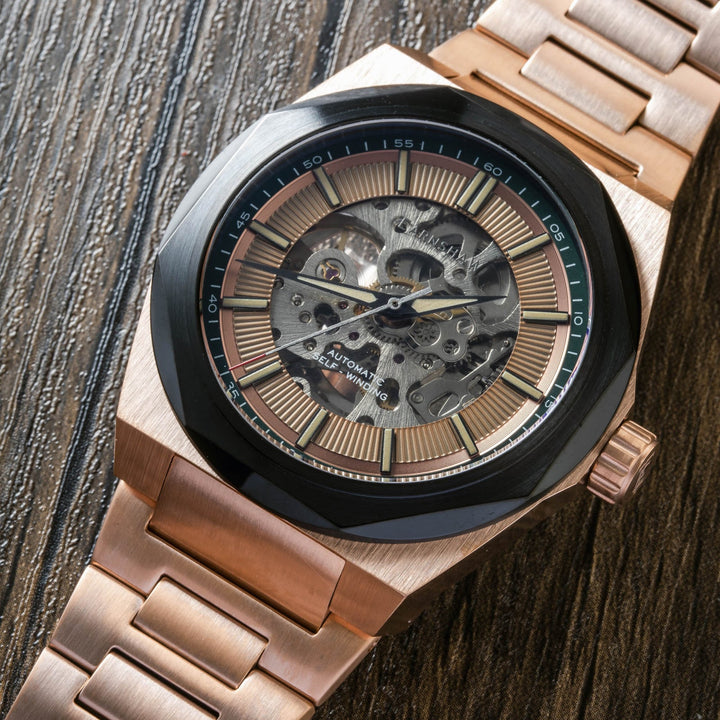 Earnshaw Clark Skeleton Automatic Black Rose