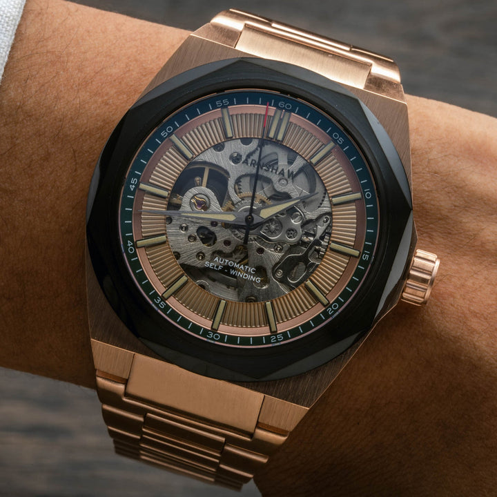Earnshaw Clark Skeleton Automatic Black Rose