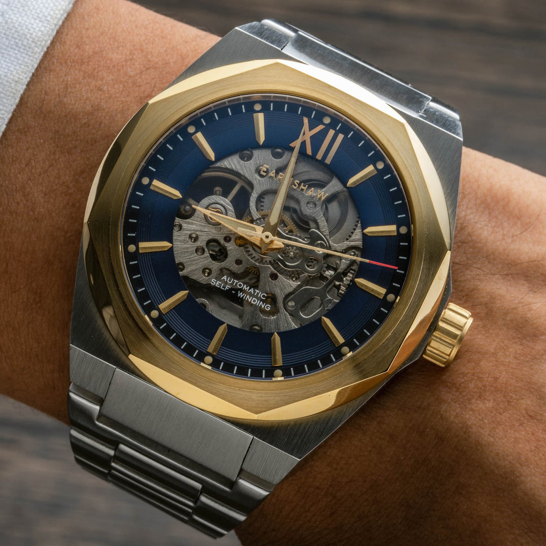 Earnshaw Clark Skeleton Automatic Two Tone Black