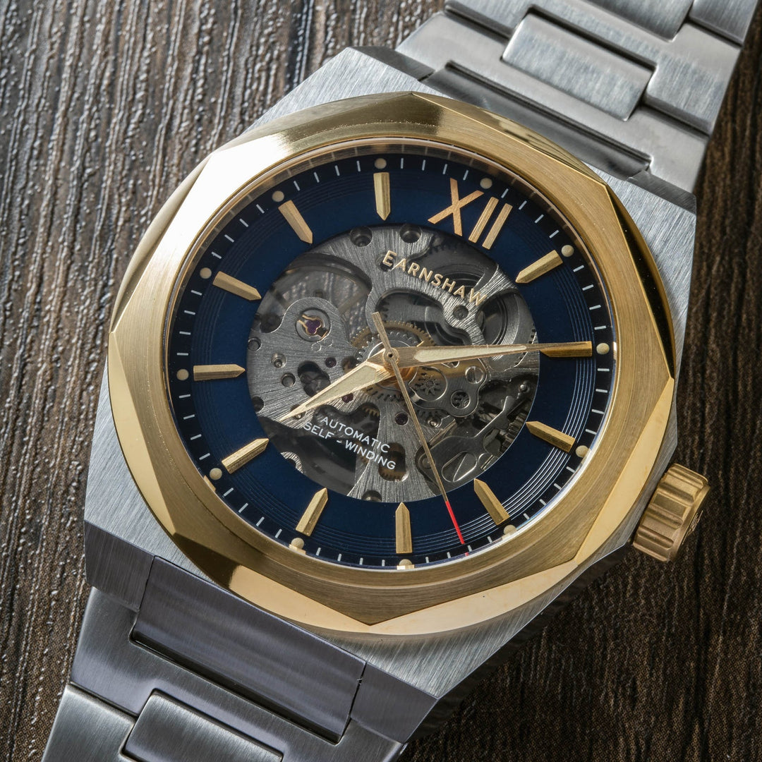 Earnshaw Clark Skeleton Automatic Two Tone Black