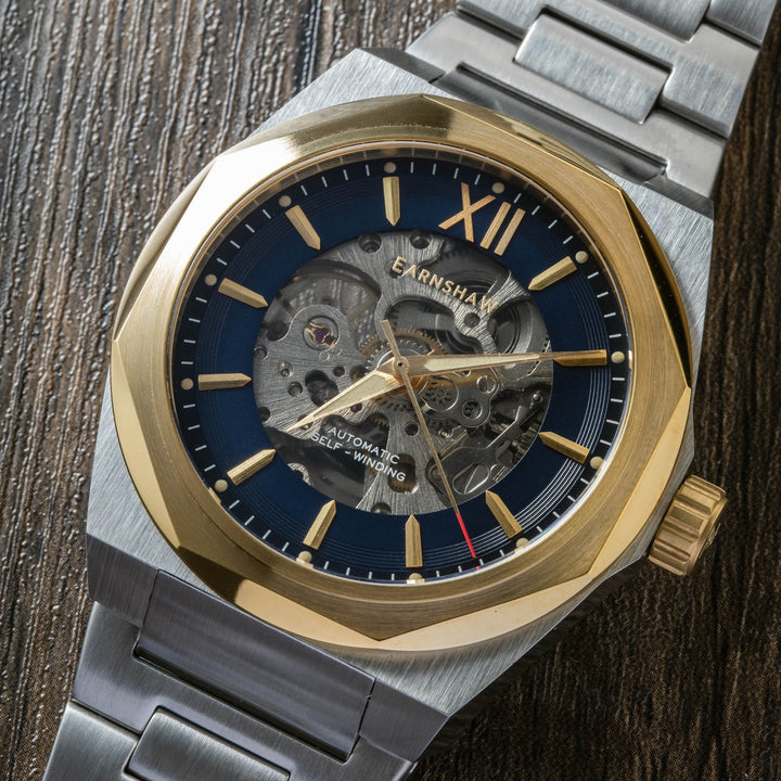Earnshaw Clark Skeleton Automatic Two Tone Black