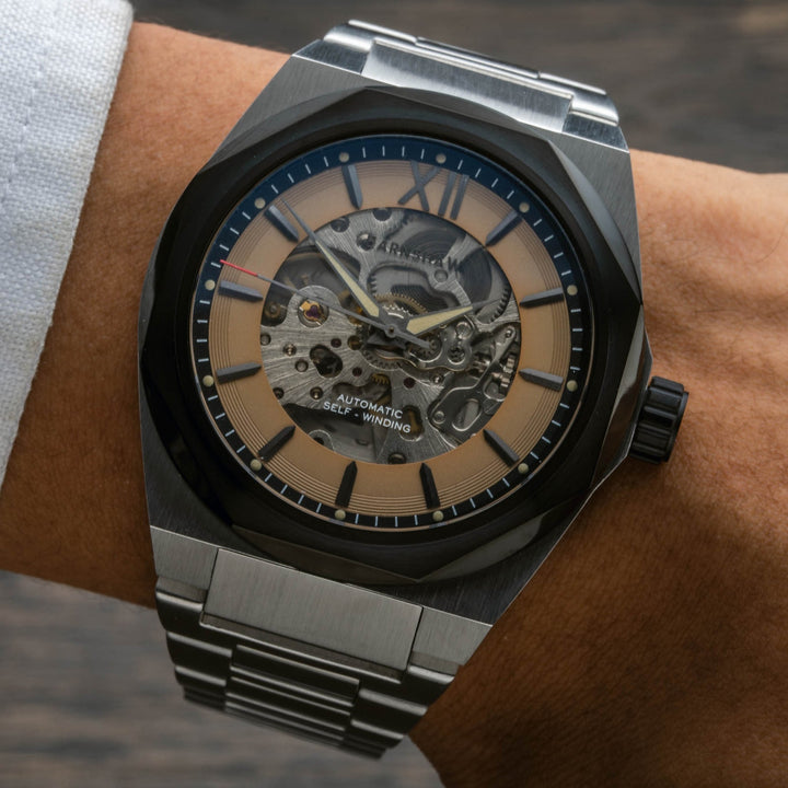 Earnshaw Clark Skeleton Automatic Chocolate