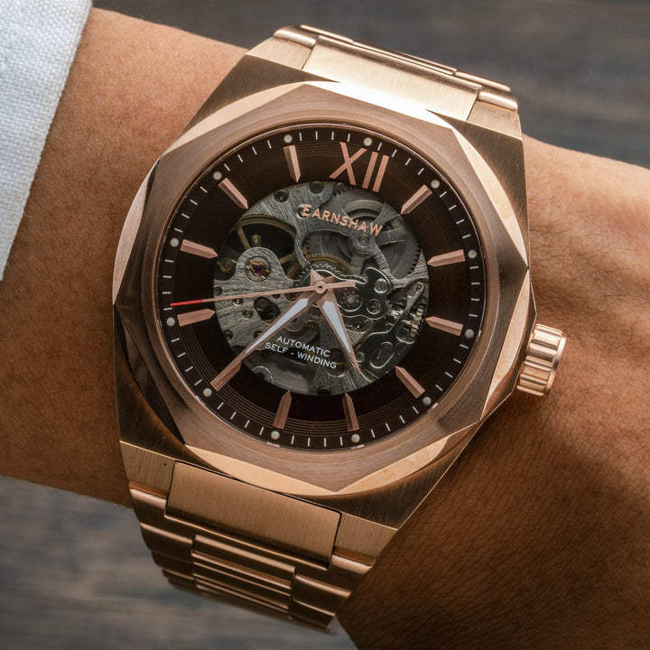 Earnshaw Clark Skeleton Automatic Roman Copper