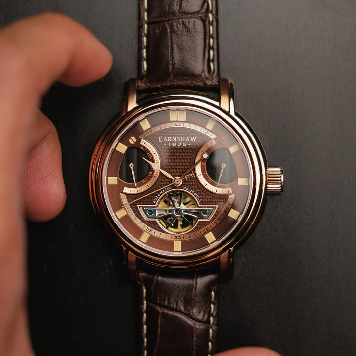 Earnshaw Longcase Dual Retrograde Open Heart Automatic Whisky