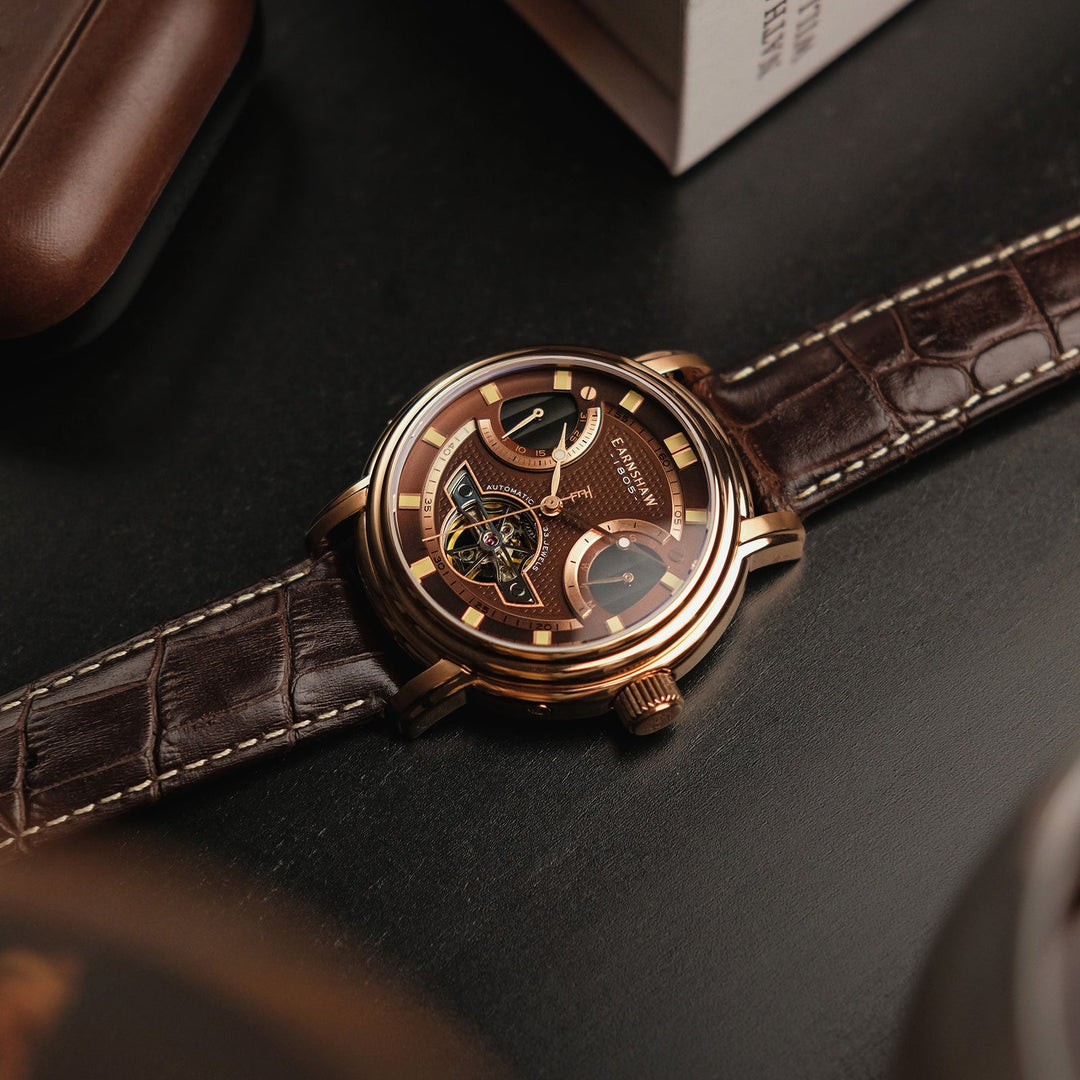 Earnshaw Longcase Dual Retrograde Open Heart Automatic Whisky