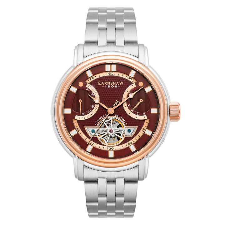 Earnshaw Longcase Dual Retrograde Open Heart Automatic Cherry Brown