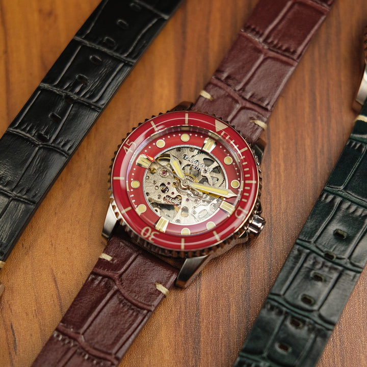 Earnshaw Pole Skeleton Automatic Cognac