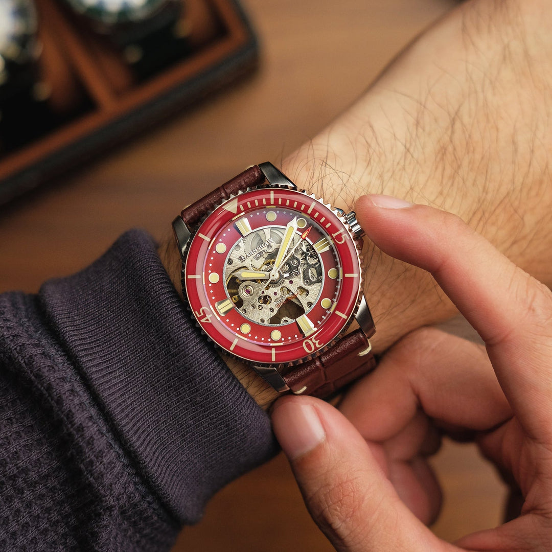 Earnshaw Pole Skeleton Automatic Cognac