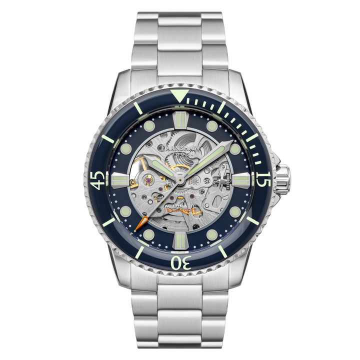 Earnshaw Pole Skeleton Automatic Decorated Blue
