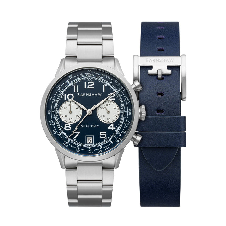 Earnshaw Ampere Dual Time Multifunction Dover Blue