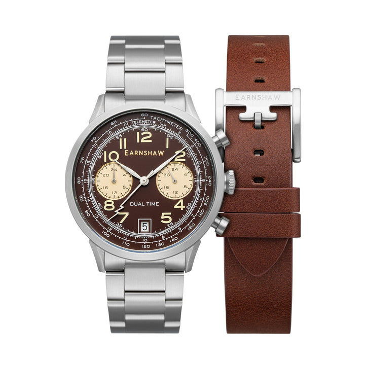 Earnshaw Ampere Dual Time Multifunction Cognac
