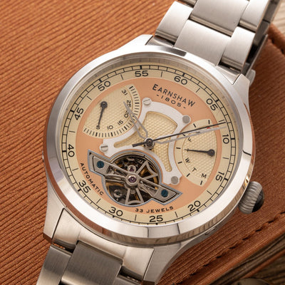 Earnshaw Baron Dual Retrograde Calendar Open Heart Automatic Hazelnut