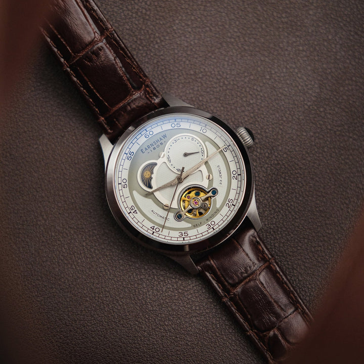 Earnshaw Baron Day Night Open Heart Automatic Winter White