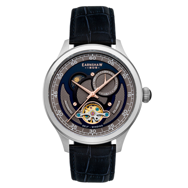 Earnshaw Baron Day Night Open Heart Automatic Blue