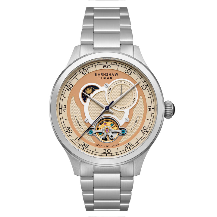 Earnshaw Baron Day Night Open Heart Automatic Rich Beige