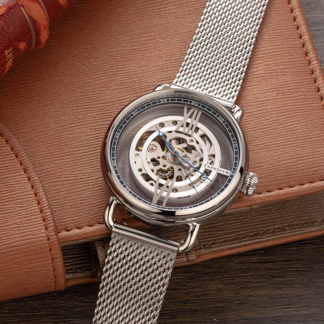 Earnshaw Investigator Floating Skeleton Automatic Steel Grey