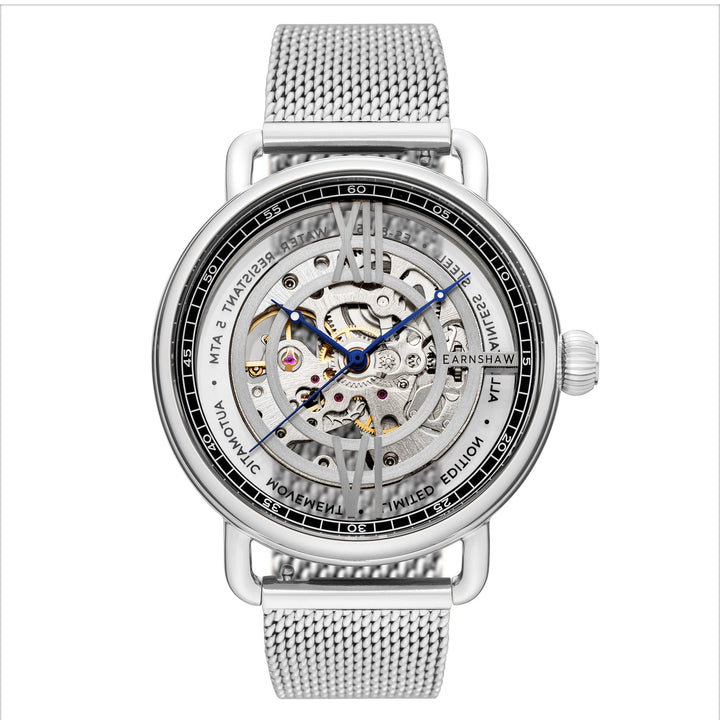 Earnshaw Investigator Floating Skeleton Automatic Blue Steel